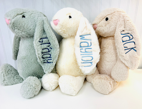 Personalized Bunny Baby Gift, Personalized Bunny Rabbit, Baby Shower Gift, Embroidered Bunny